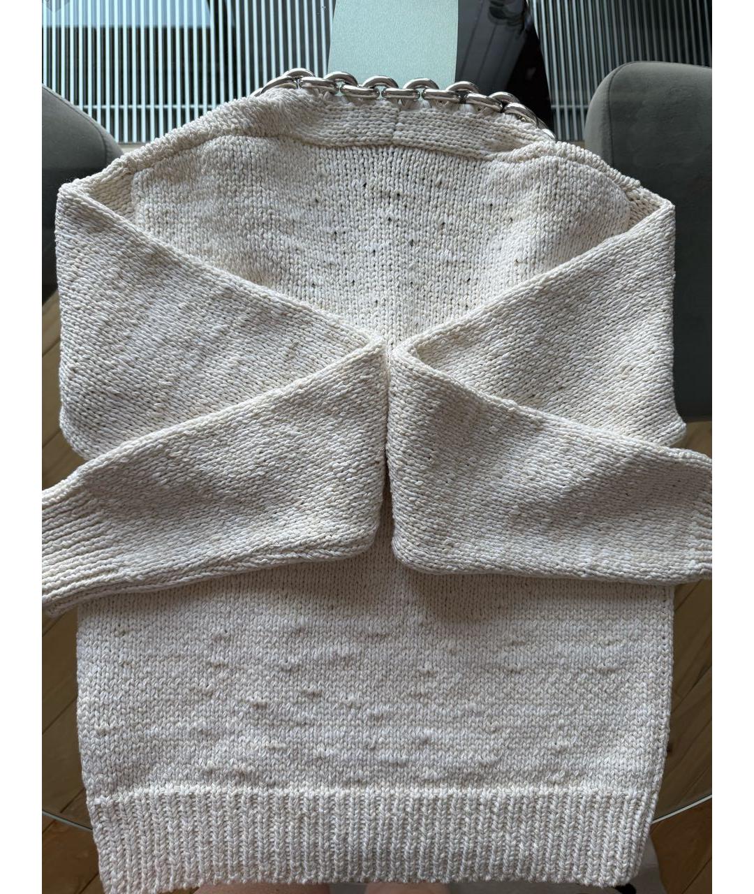BOTTEGA VENETA Белый хлопковый джемпер / свитер, фото 2