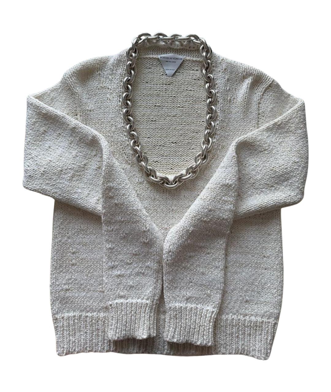 BOTTEGA VENETA Белый хлопковый джемпер / свитер, фото 1