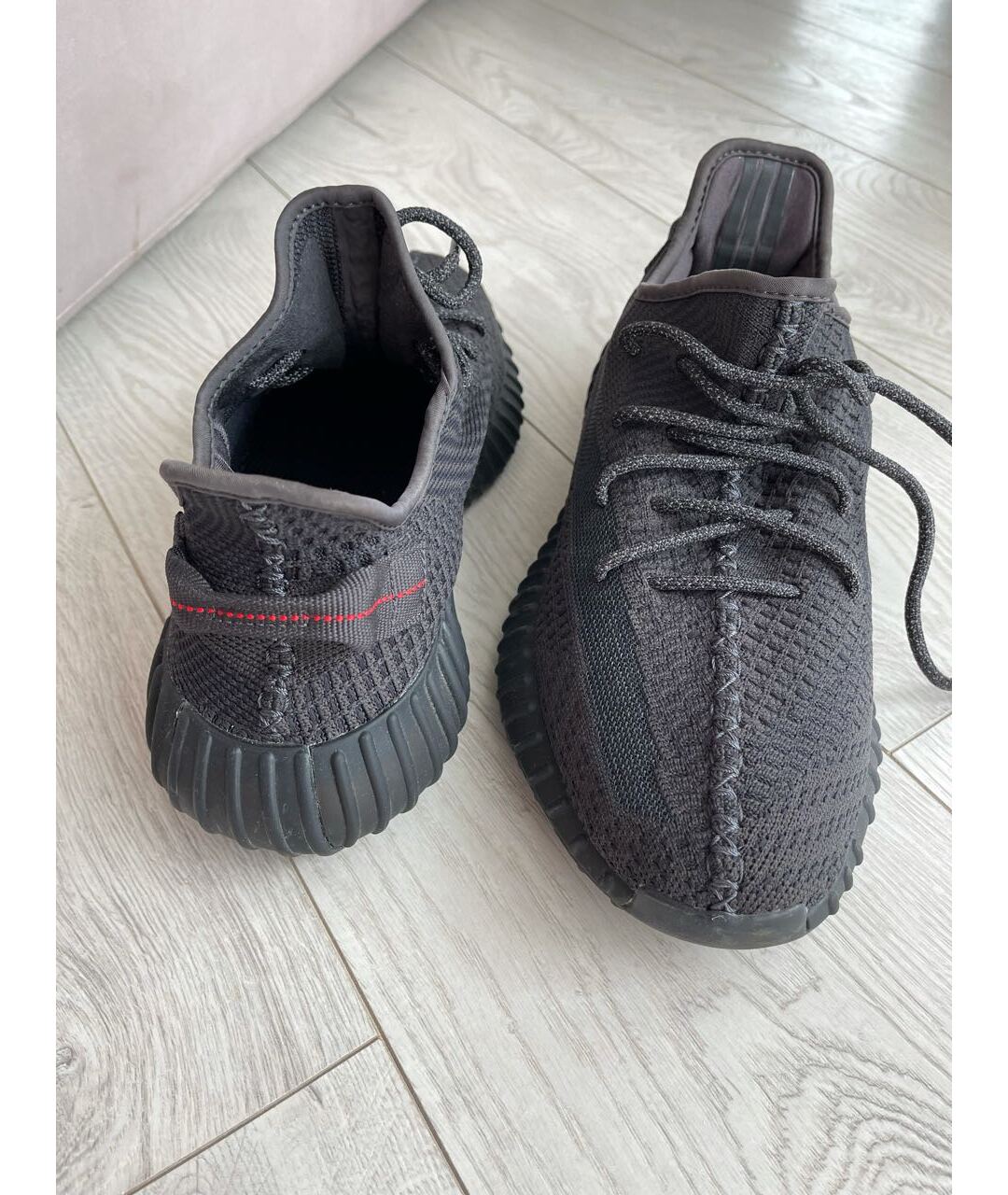 ADIDAS YEEZY Черные текстильные низкие кроссовки / кеды, фото 4