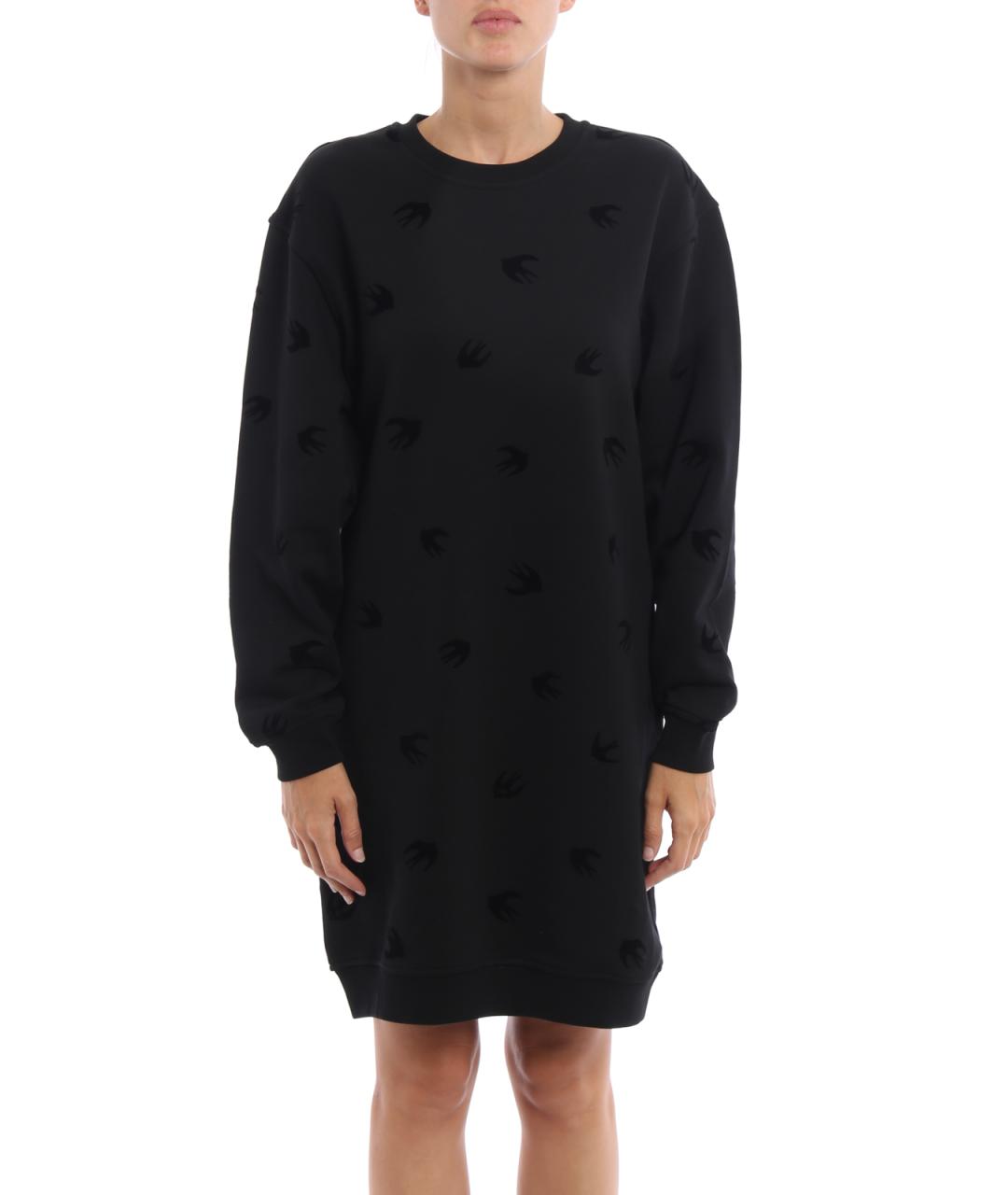 MCQ ALEXANDER MCQUEEN Черное хлопковое повседневное платье, фото 2