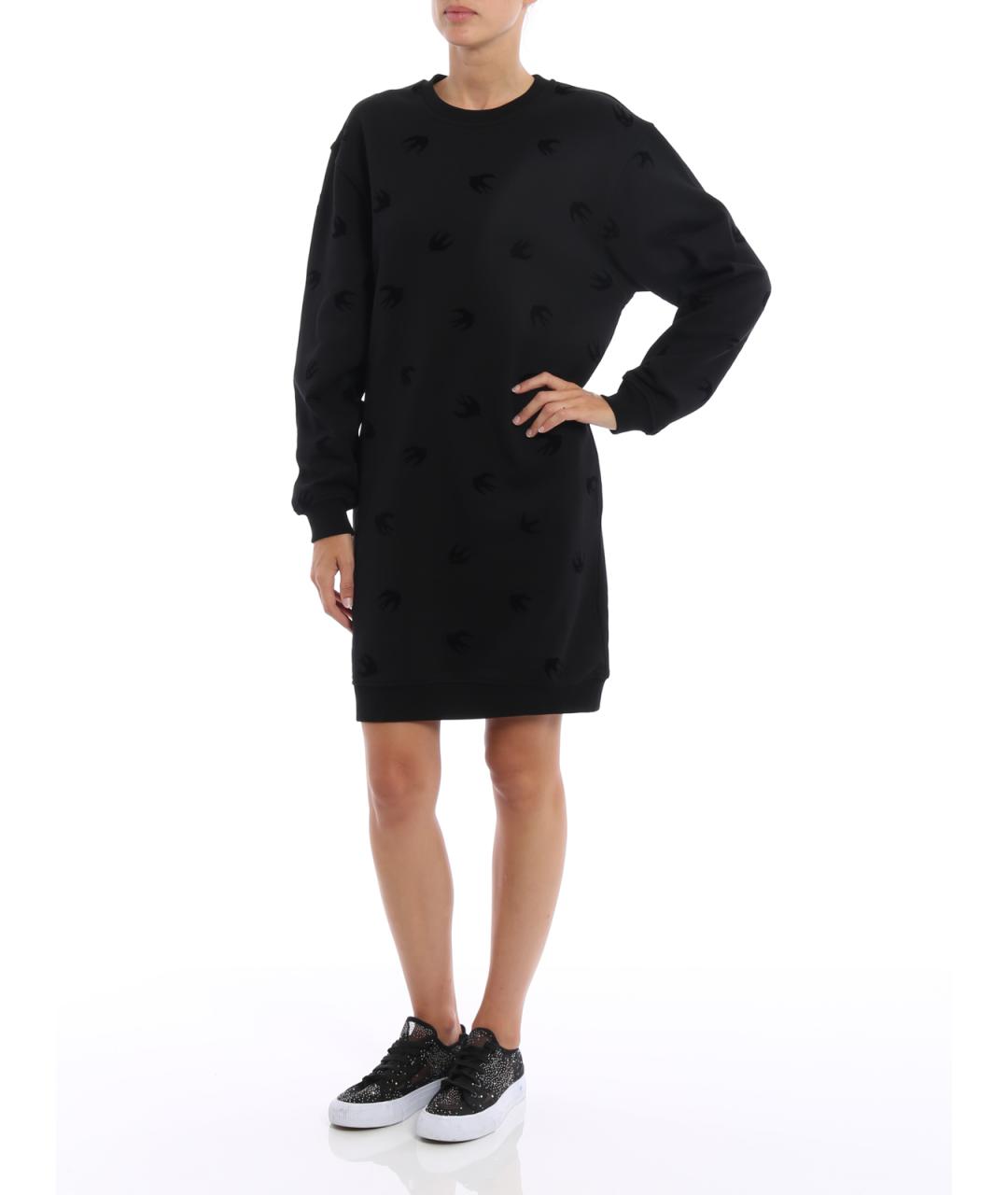 MCQ ALEXANDER MCQUEEN Черное хлопковое повседневное платье, фото 4