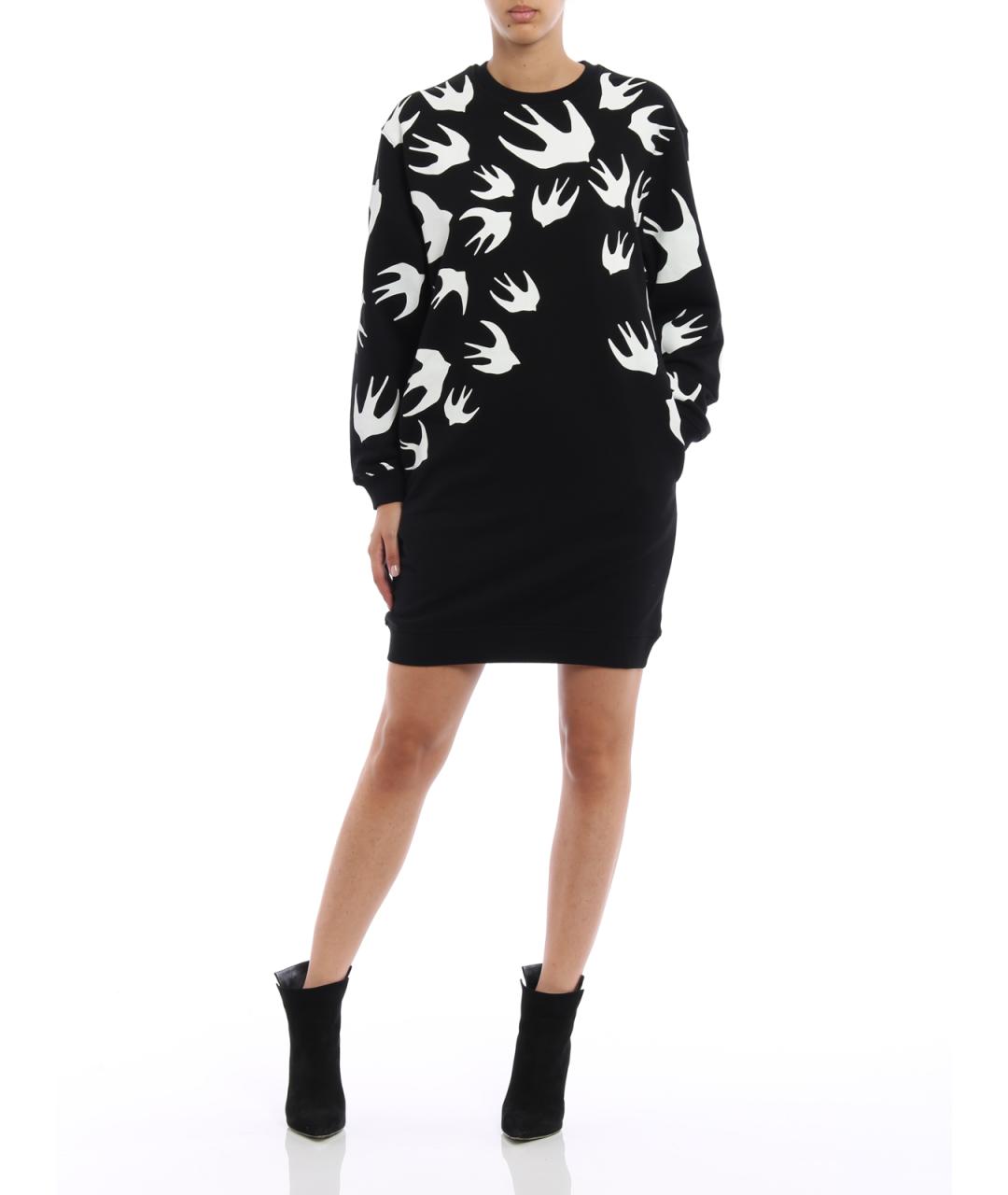 MCQ ALEXANDER MCQUEEN Черное хлопковое повседневное платье, фото 4