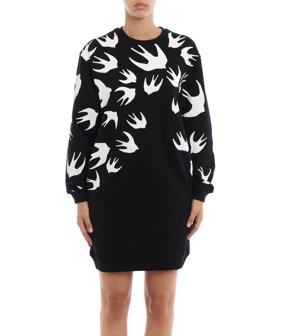 MCQ ALEXANDER MCQUEEN Черное хлопковое повседневное платье, фото 2