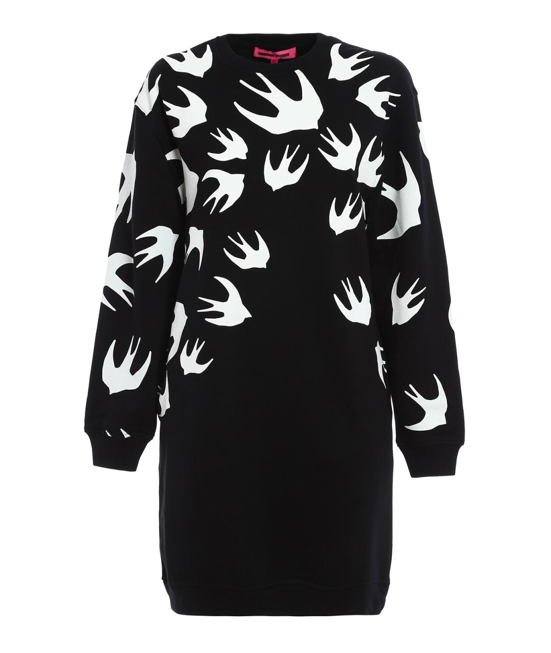 MCQ ALEXANDER MCQUEEN Черное хлопковое повседневное платье, фото 1