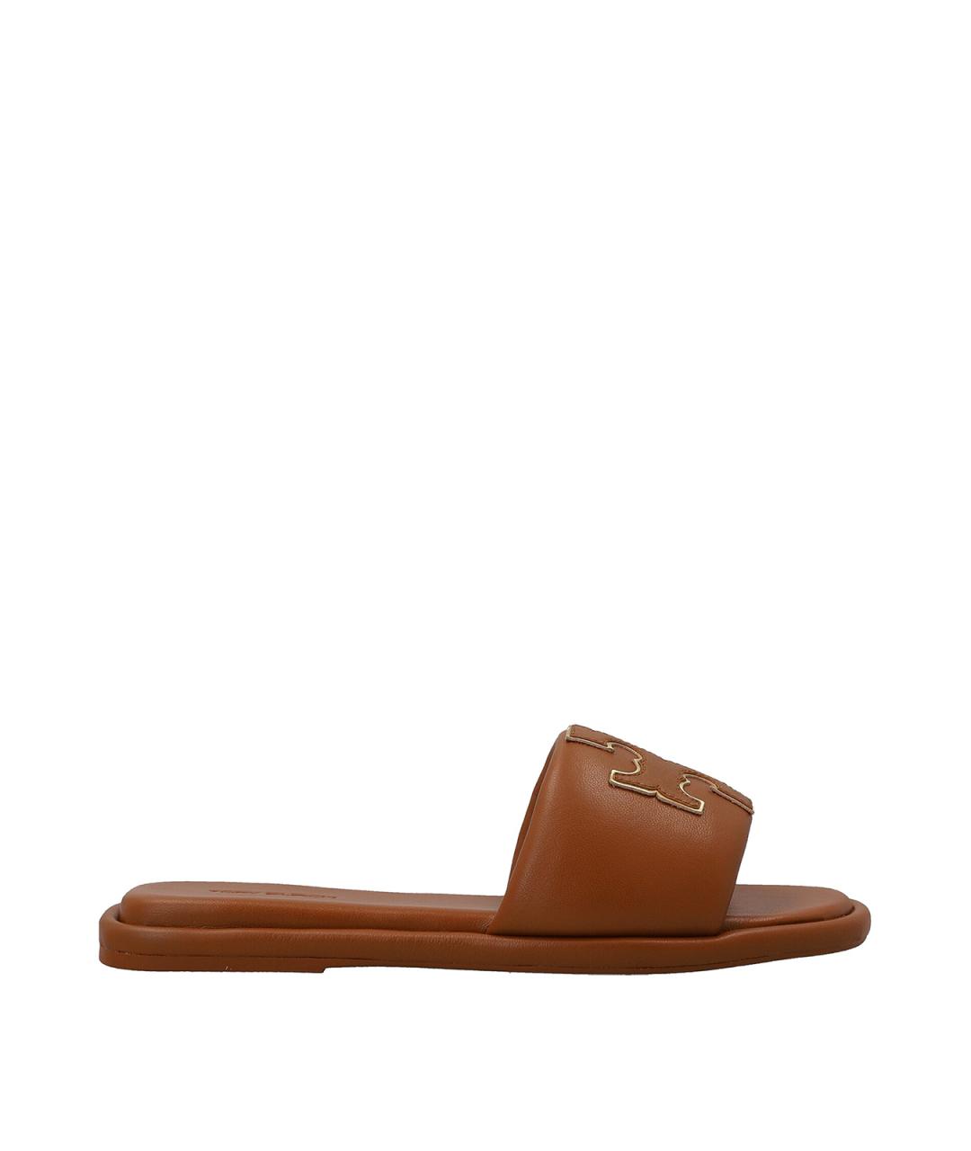 TORY BURCH Коричневые кожаные сандалии, фото 1