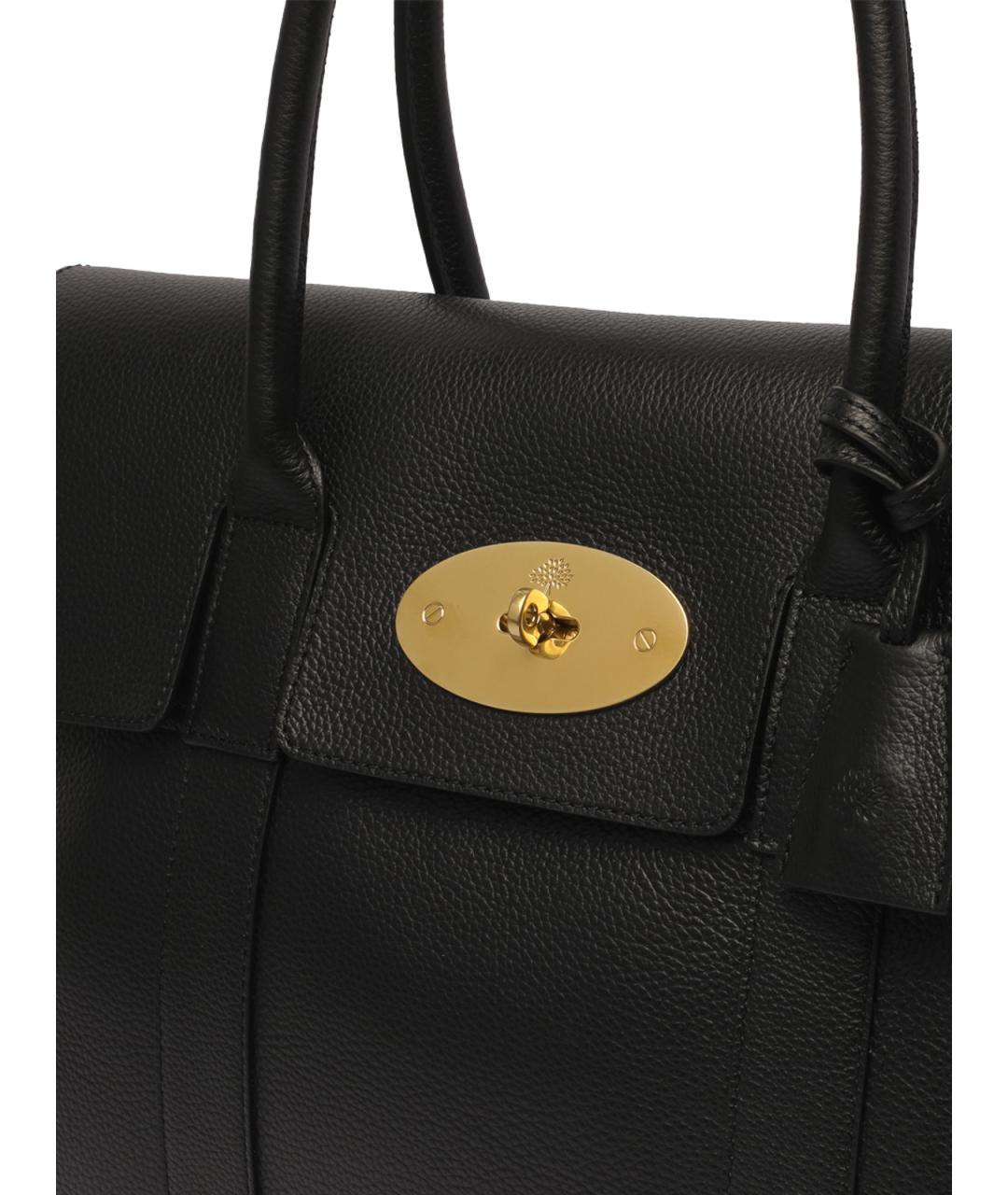 MULBERRY Черная кожаная сумка тоут, фото 4