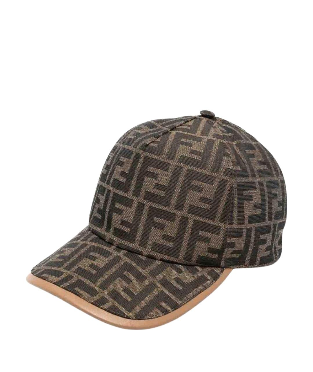 FENDI Коричневая хлопковая кепка/бейсболка, фото 1