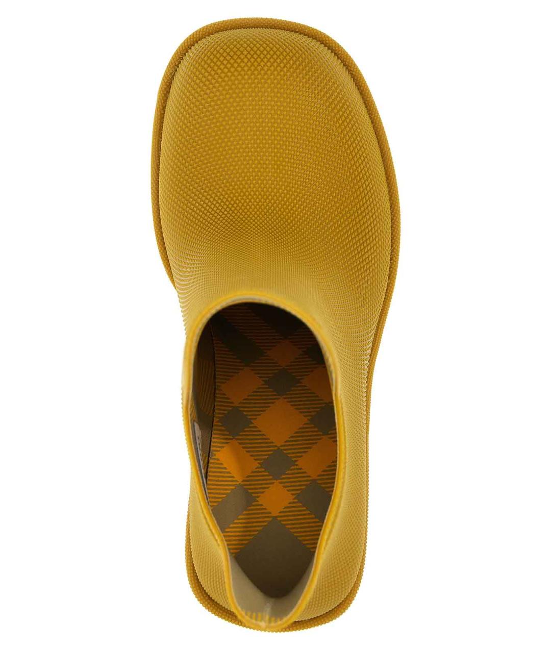 BURBERRY Желтые резиновые ботильоны, фото 4