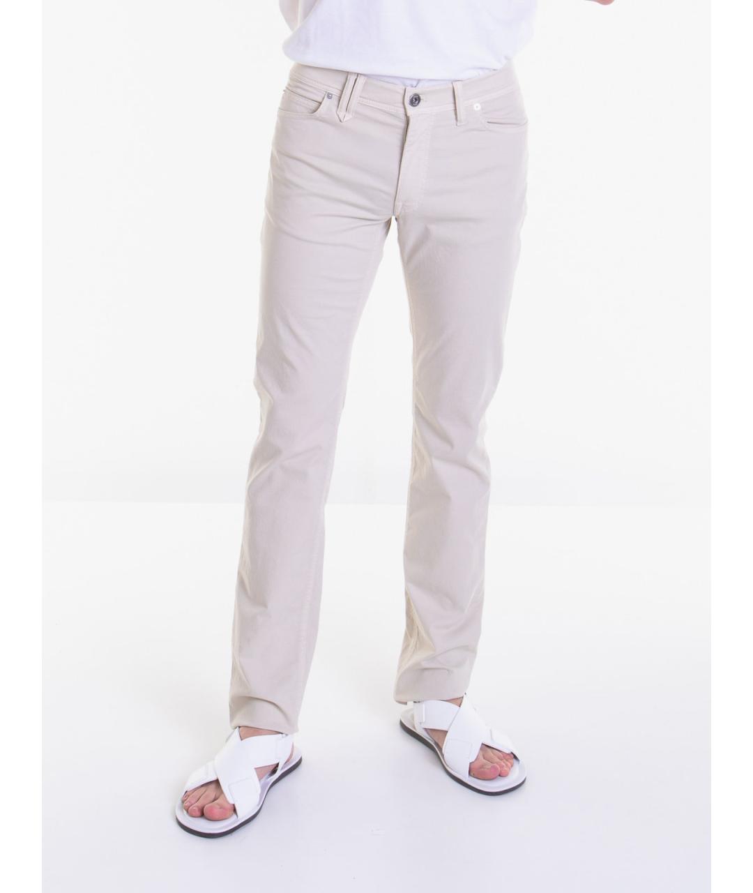 BRIONI Белые хлопко-эластановые джинсы, фото 3