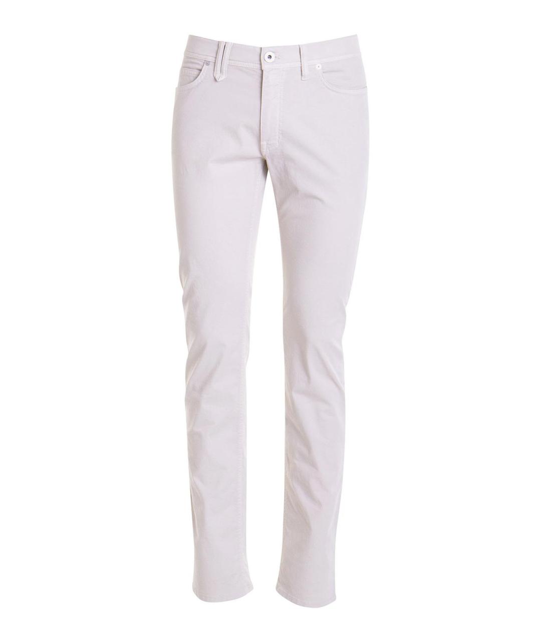BRIONI Белые хлопко-эластановые джинсы, фото 1