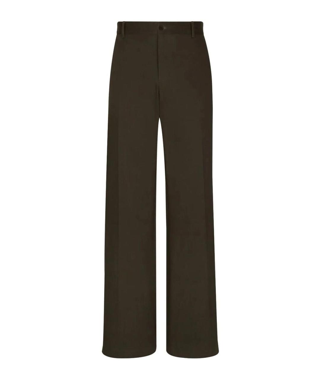 DOLCE&GABBANA Коричневые хлопковые классические брюки, фото 1