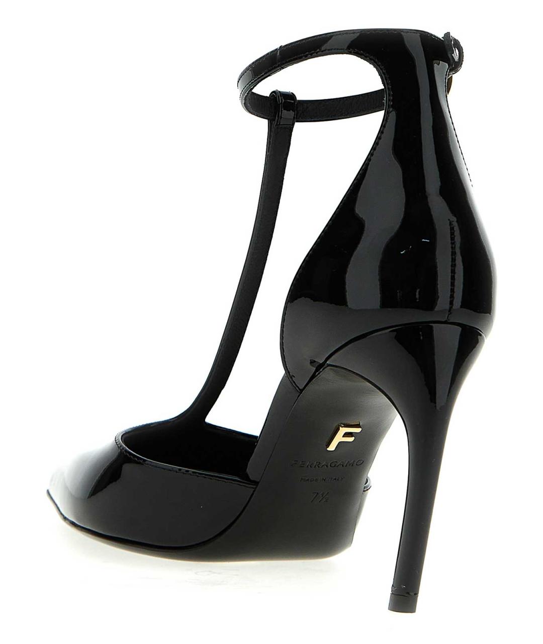 FERRAGAMO Черные туфли из лакированной кожи, фото 3