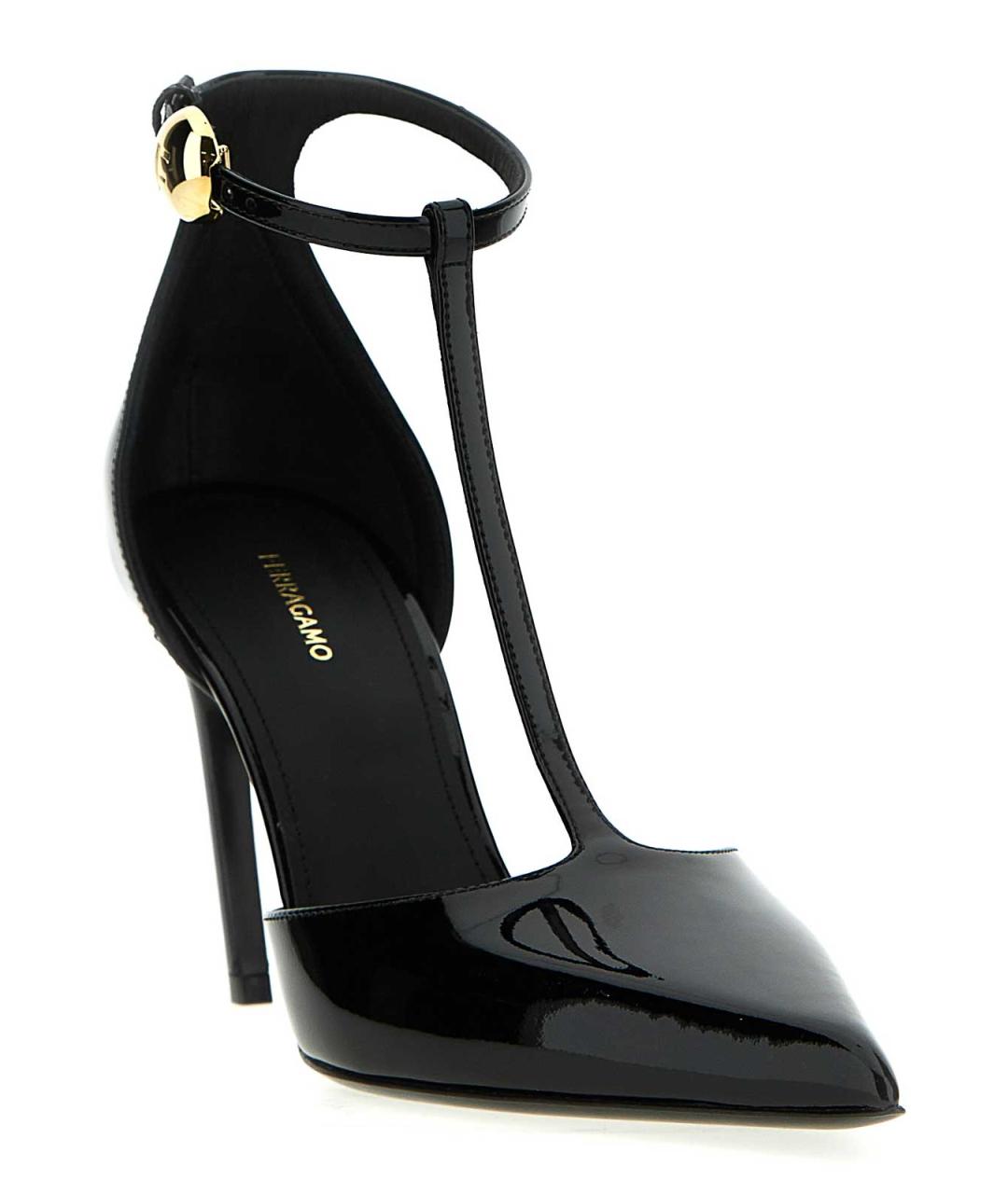 FERRAGAMO Черные туфли из лакированной кожи, фото 2