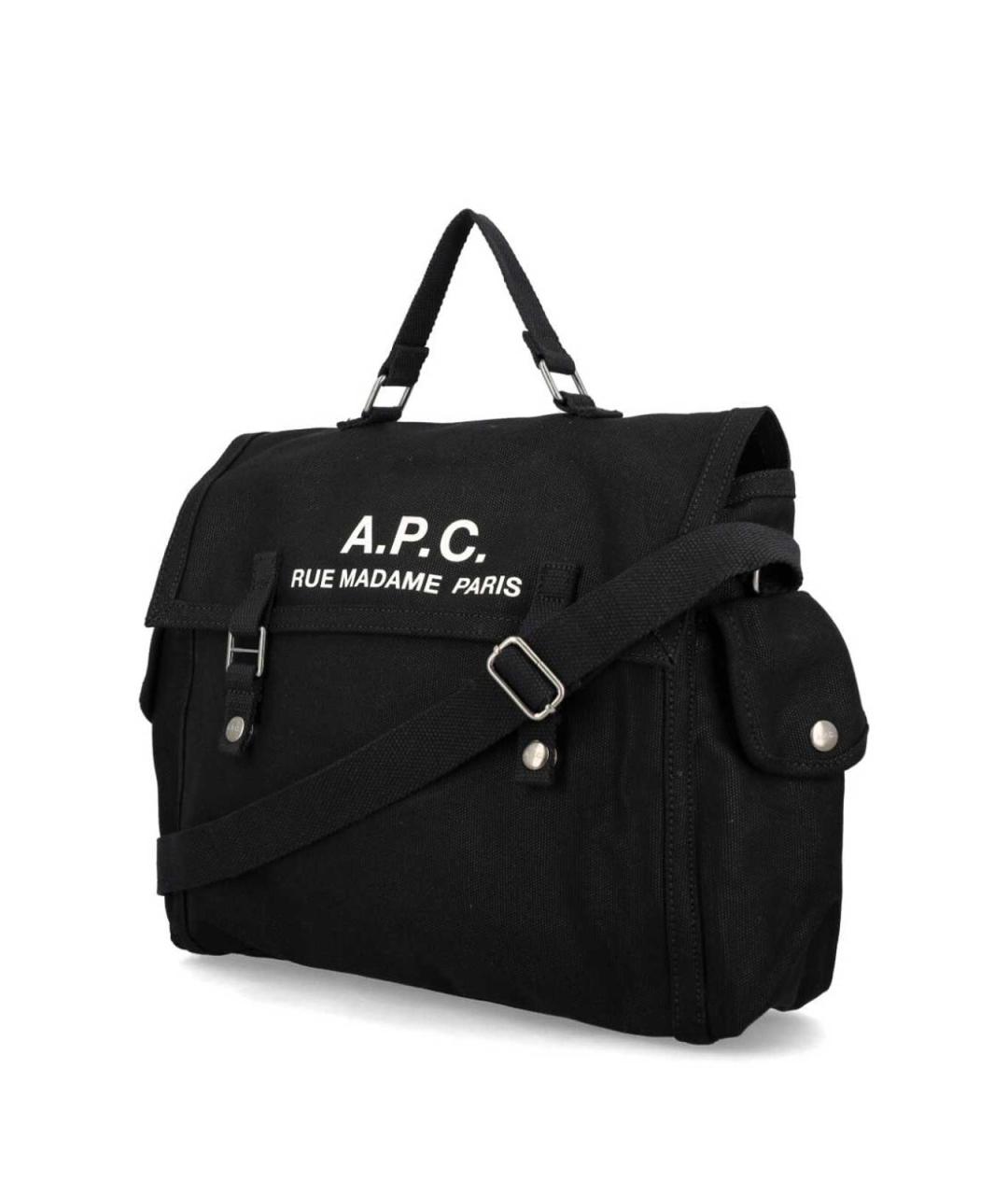 A.P.C. Черная хлопковая сумка тоут, фото 2