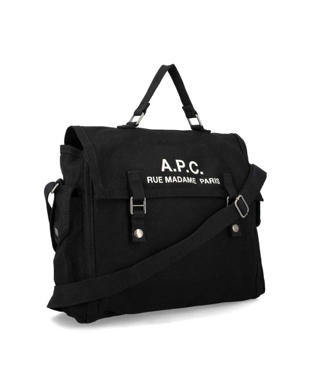 A.P.C. Черная хлопковая сумка тоут, фото 3