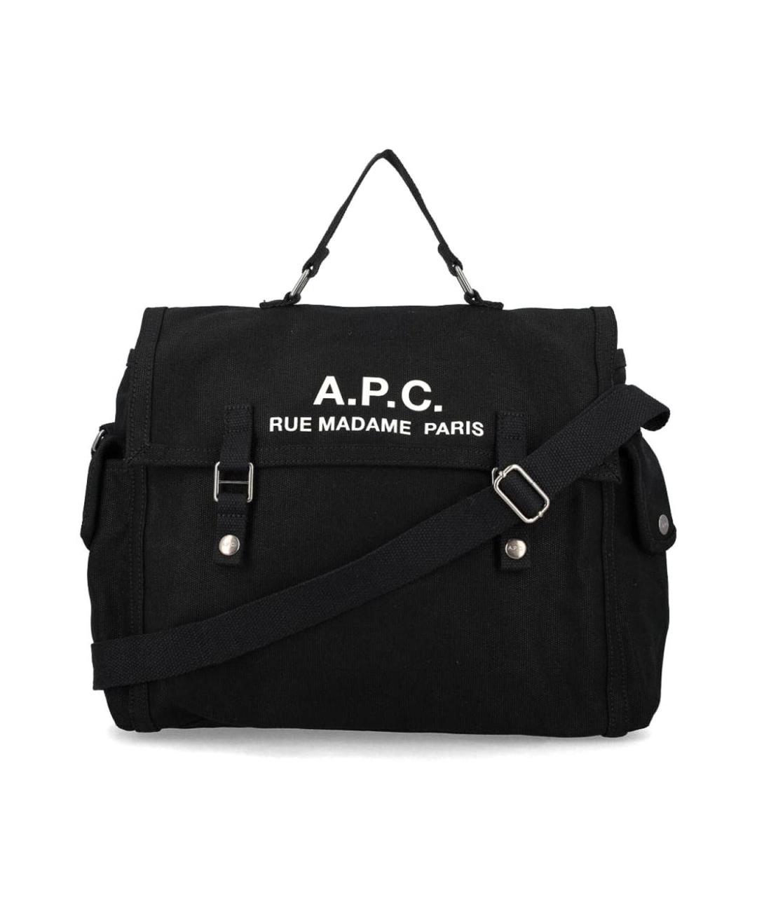 A.P.C. Черная хлопковая сумка тоут, фото 1