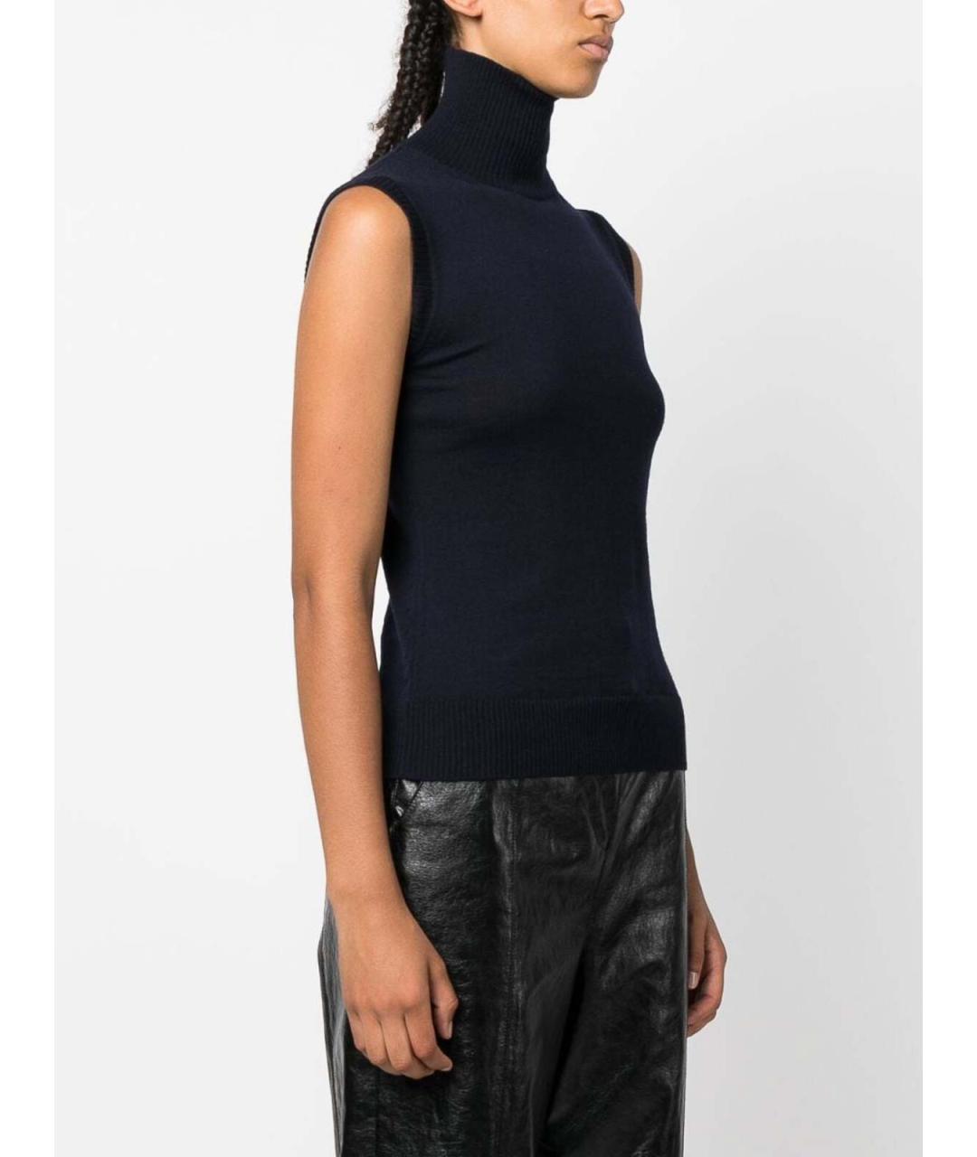 SPORTMAX Темно-синяя шерстяная жилетка, фото 2