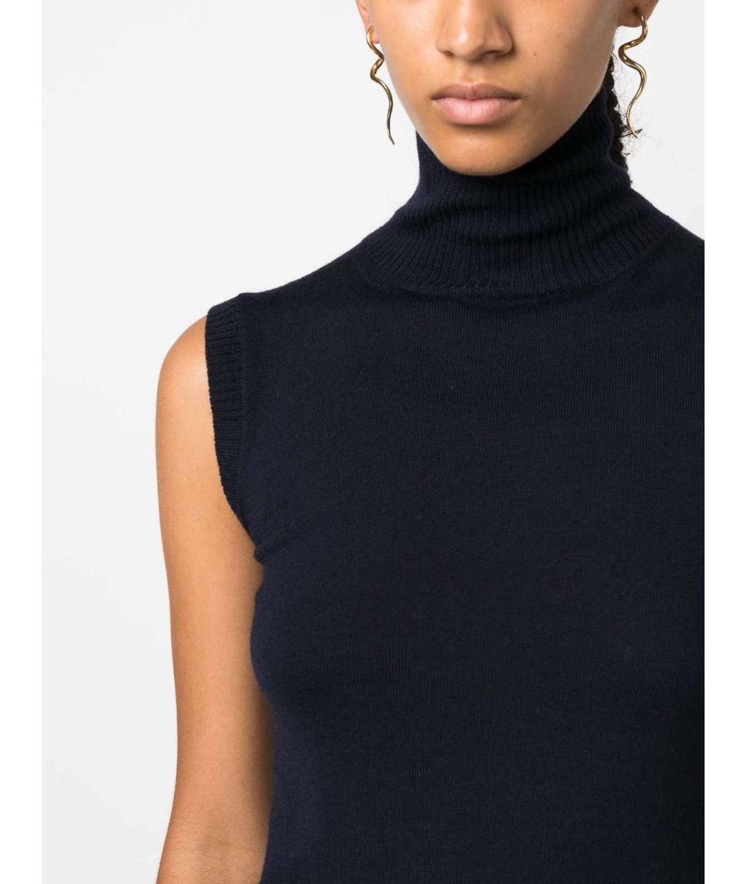 SPORTMAX Темно-синяя шерстяная жилетка, фото 3