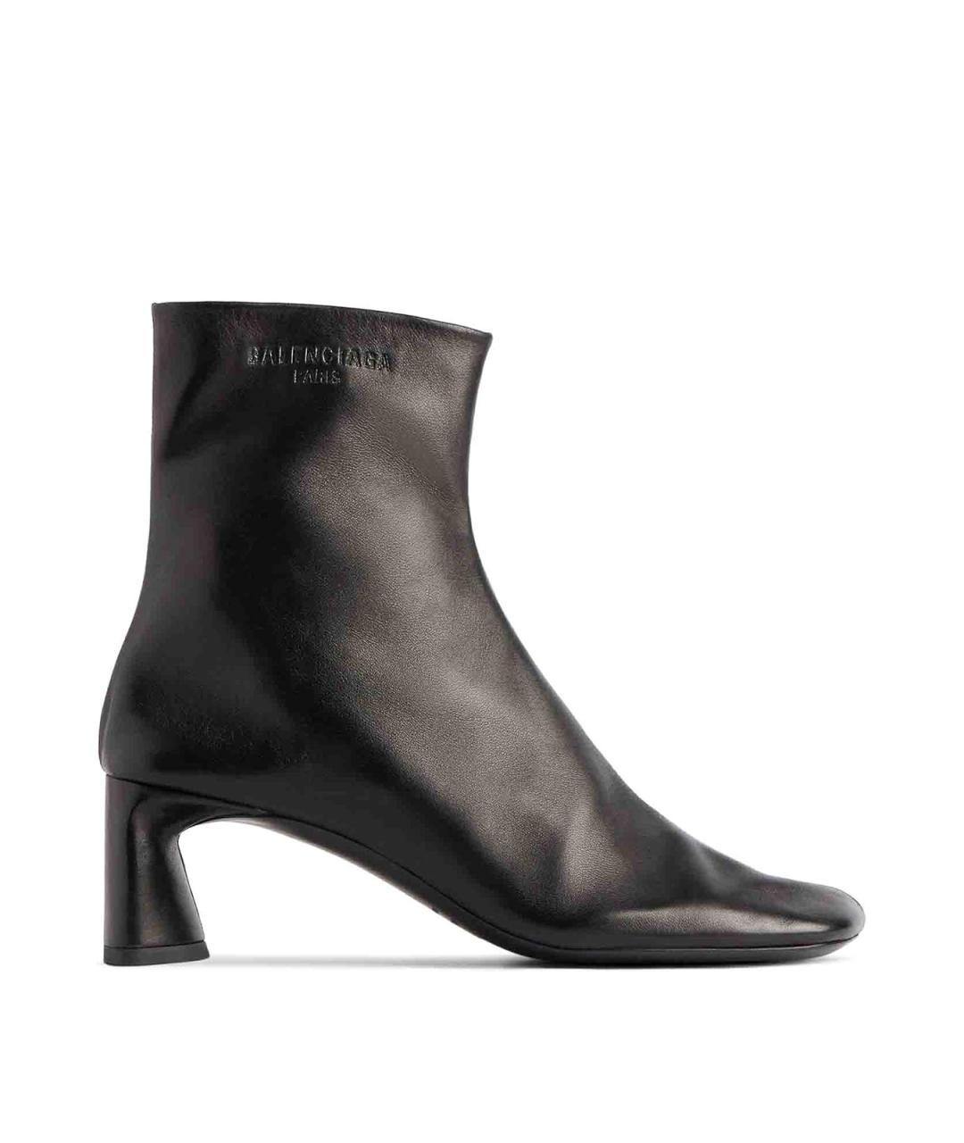 BALENCIAGA Черные кожаные ботильоны, фото 1