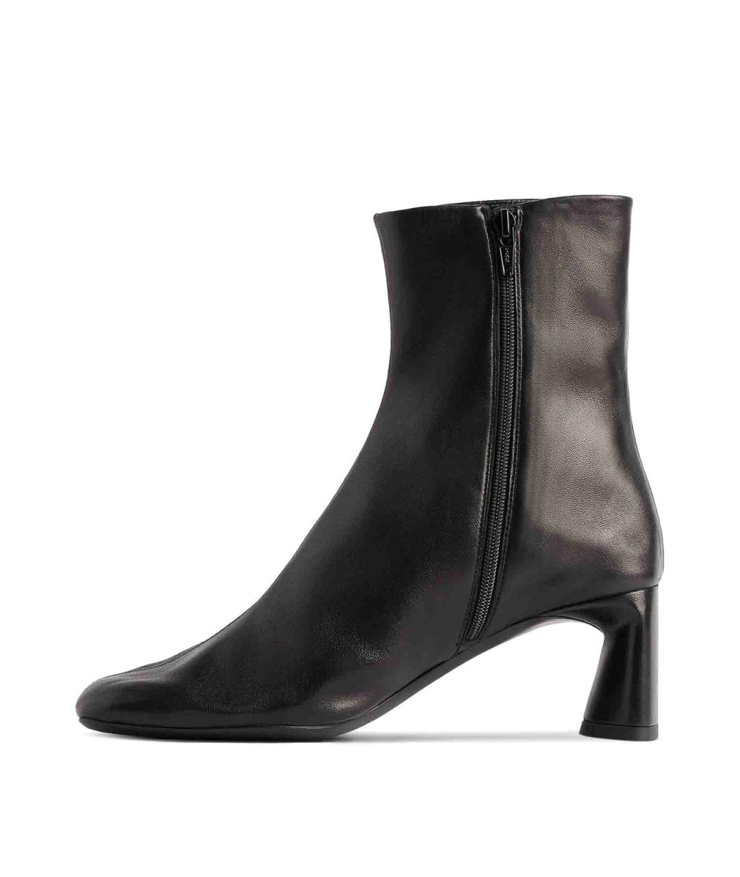 BALENCIAGA Черные кожаные ботильоны, фото 4
