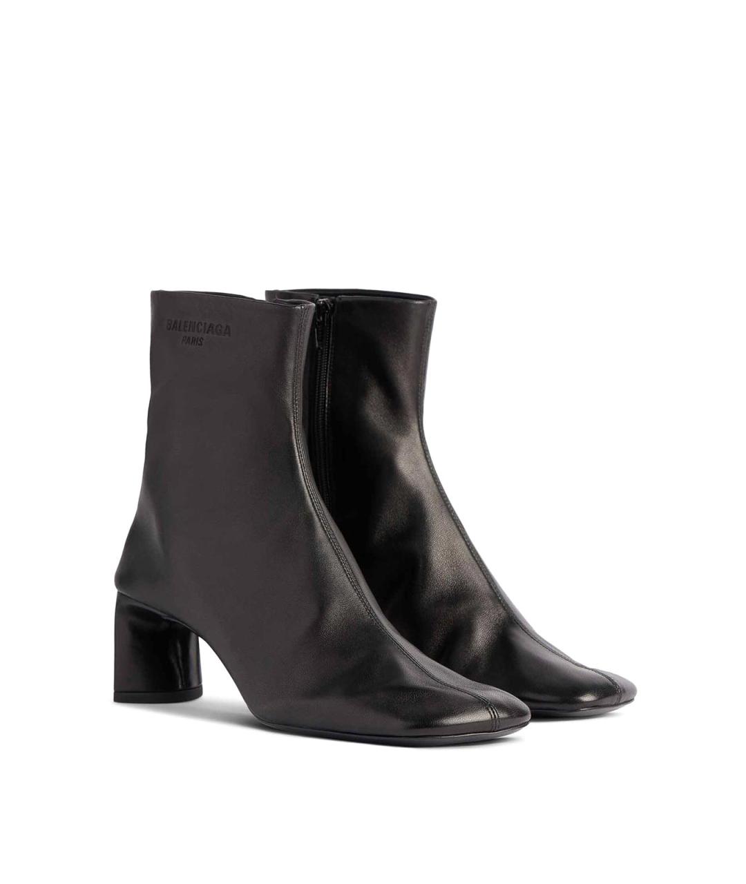 BALENCIAGA Черные кожаные ботильоны, фото 2