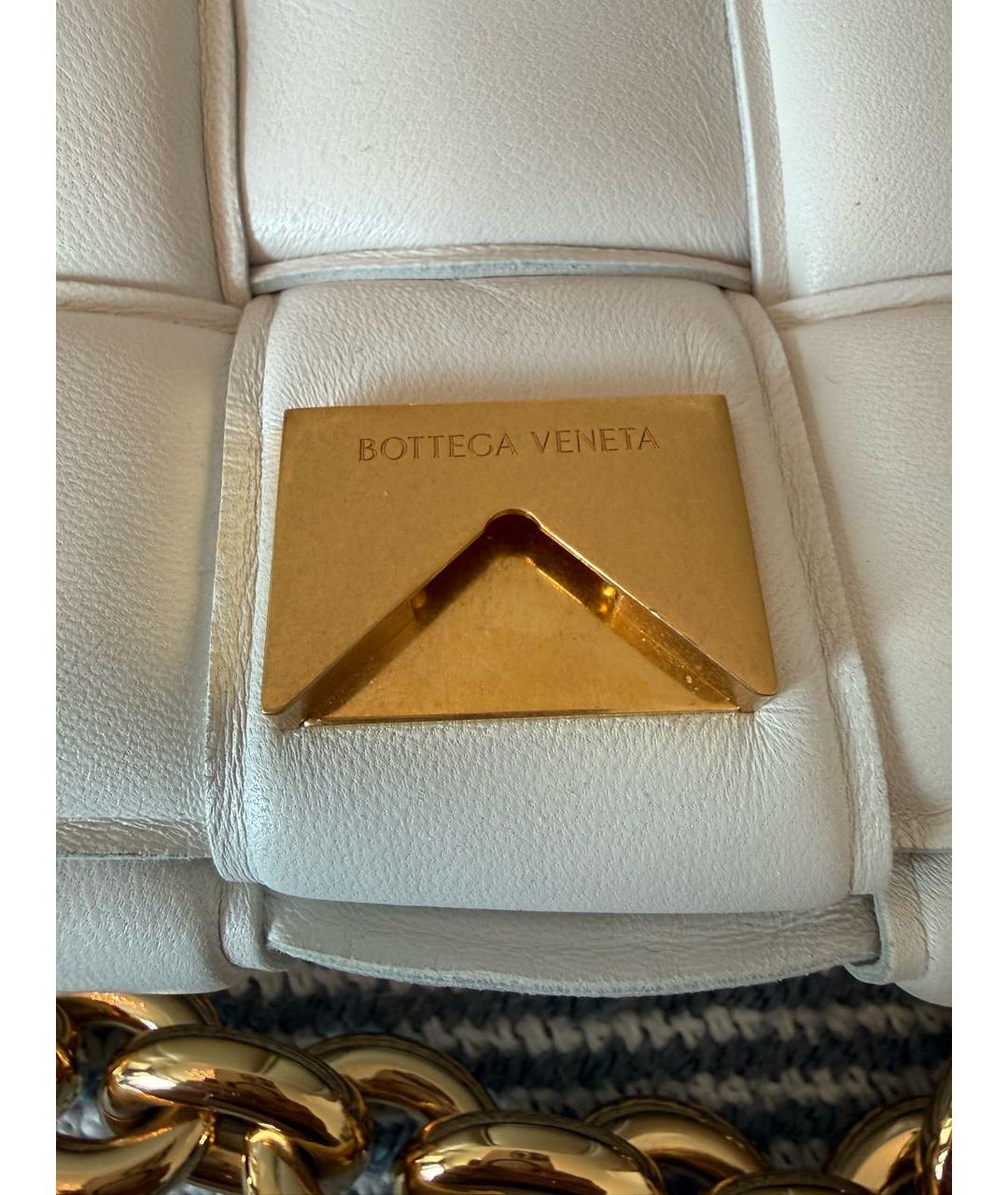BOTTEGA VENETA Белая кожаная сумка с короткими ручками, фото 8