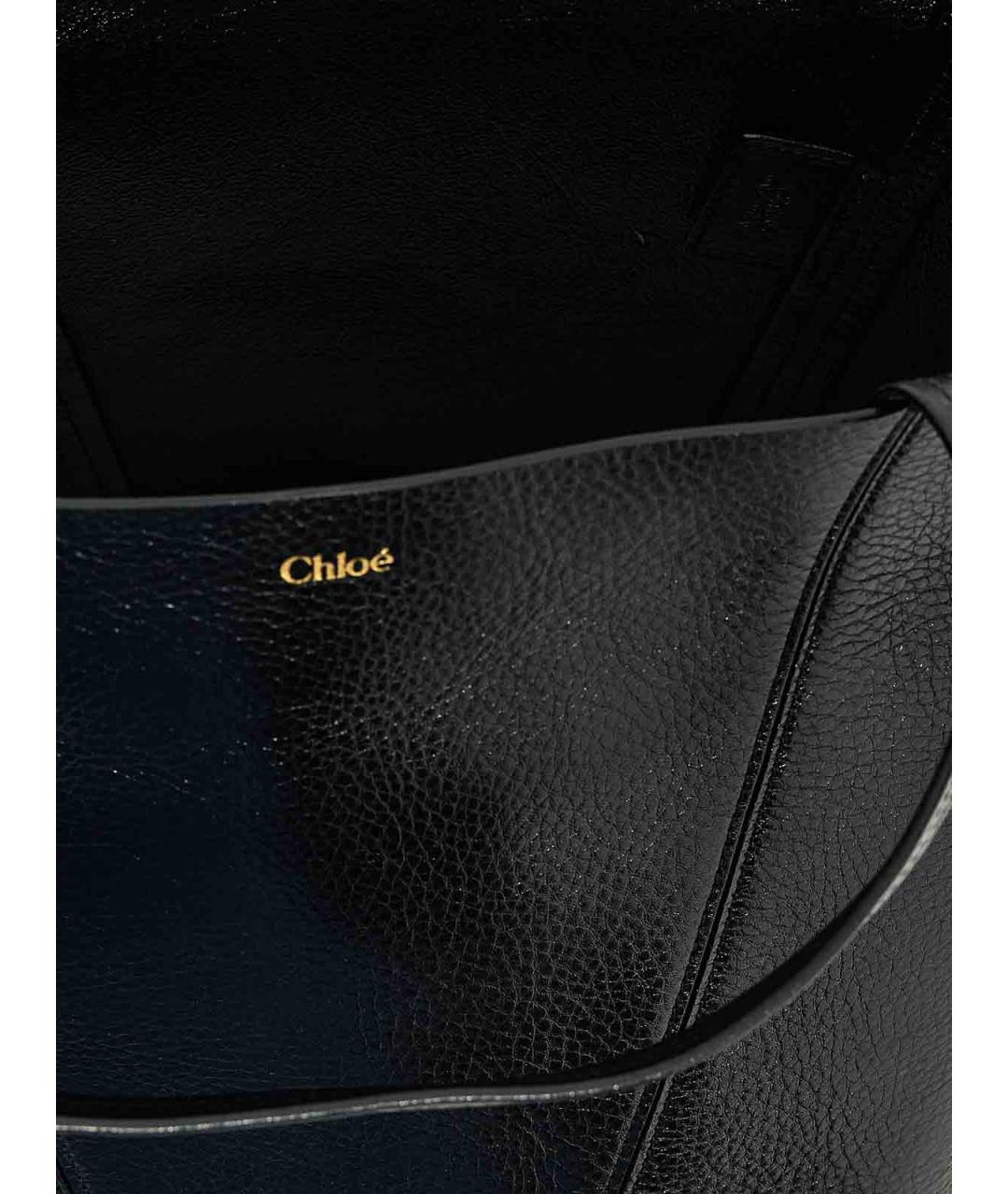 CHLOE Черная кожаная сумка тоут, фото 4