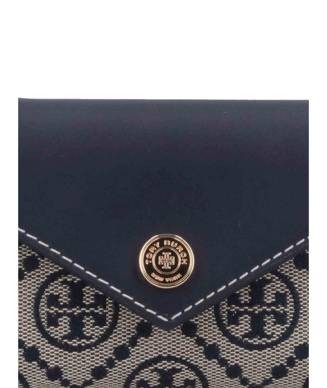 TORY BURCH Темно-синий кожаный кошелек, фото 4