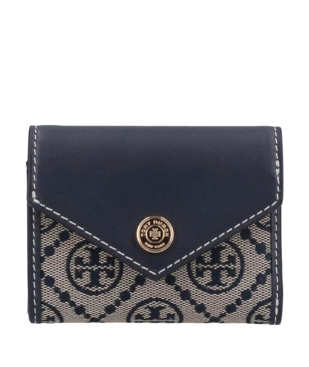 TORY BURCH Темно-синий кожаный кошелек, фото 1