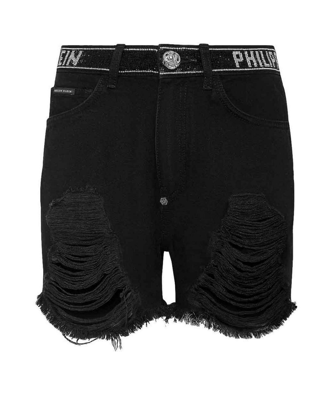 PHILIPP PLEIN Черные хлопковые шорты, фото 1
