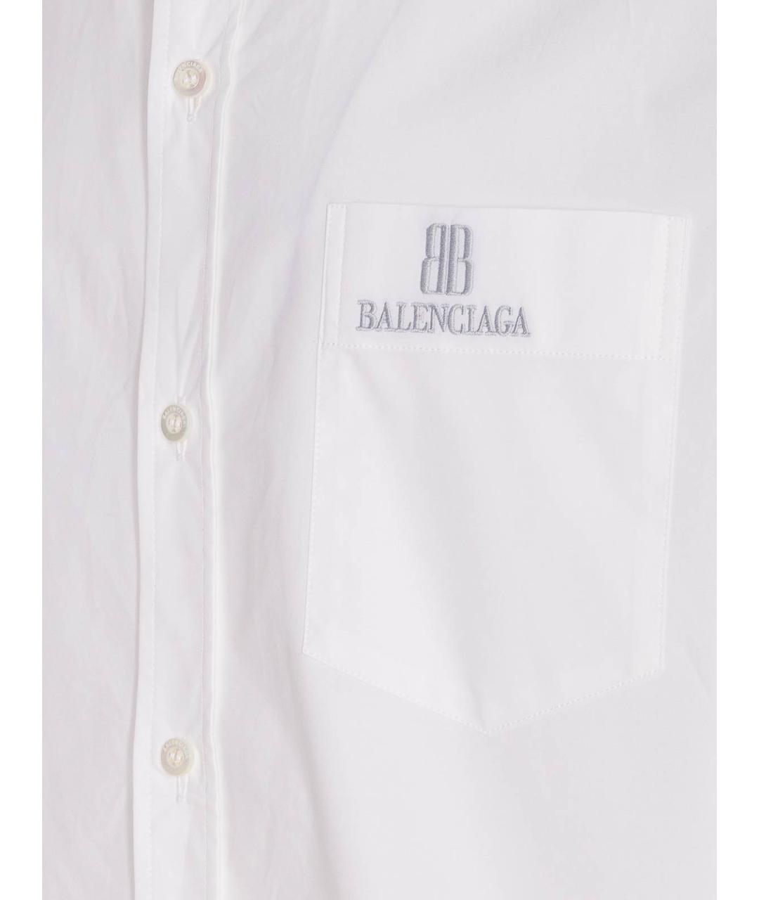 BALENCIAGA Белая хлопковая рубашка, фото 2