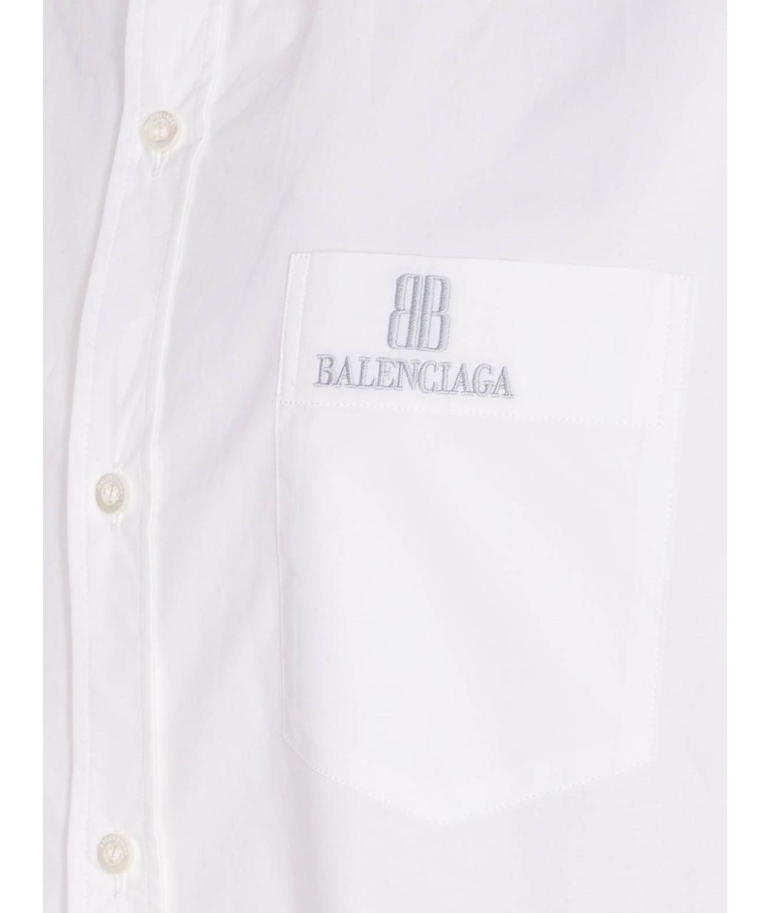 BALENCIAGA Белая хлопковая рубашка, фото 4