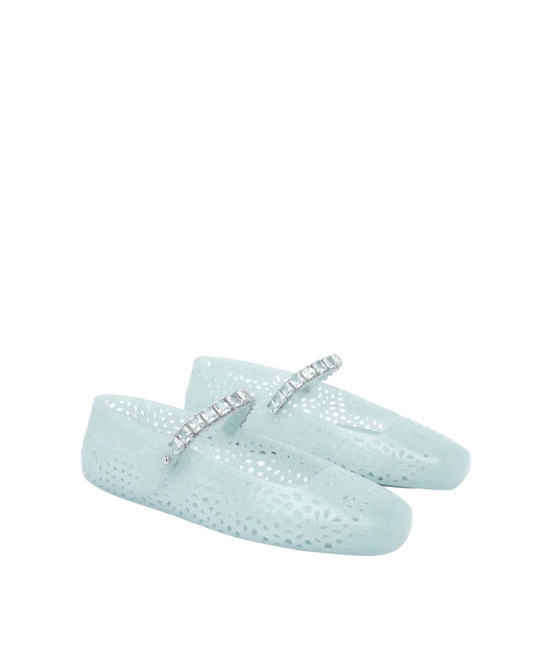 JIMMY CHOO Голубые резиновые балетки, фото 2