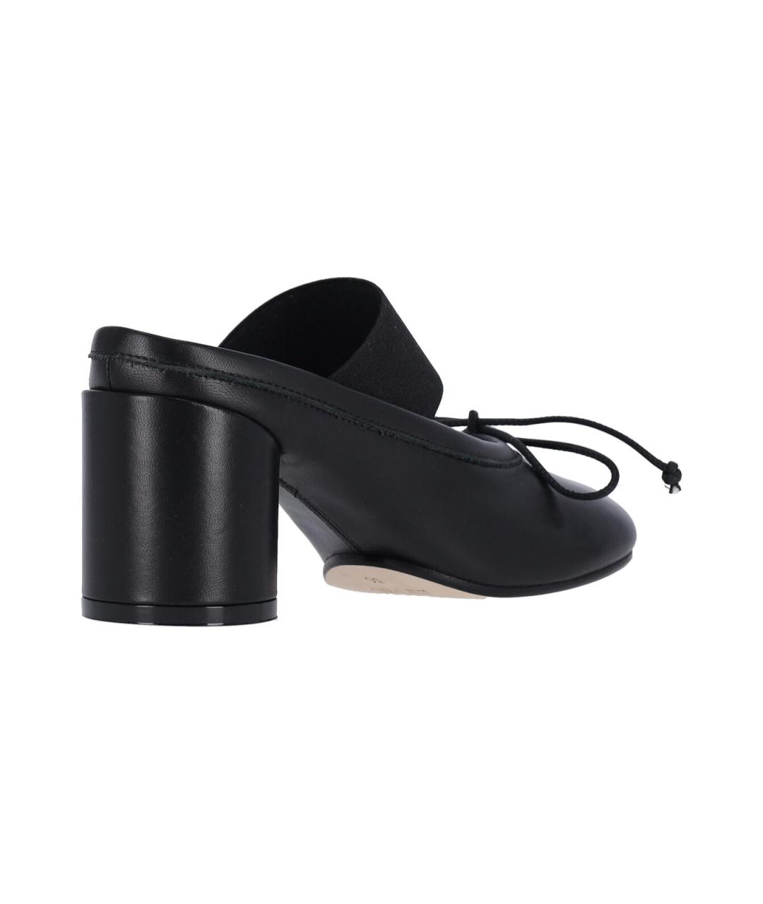 MM6 MAISON MARGIELA Черные кожаные мюли, фото 4