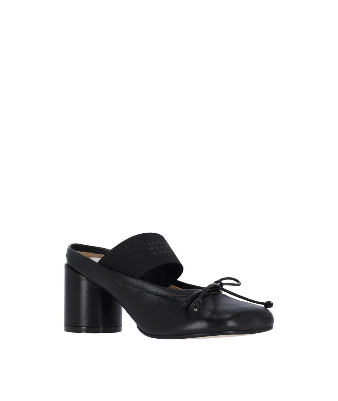 MM6 MAISON MARGIELA Черные кожаные мюли, фото 2
