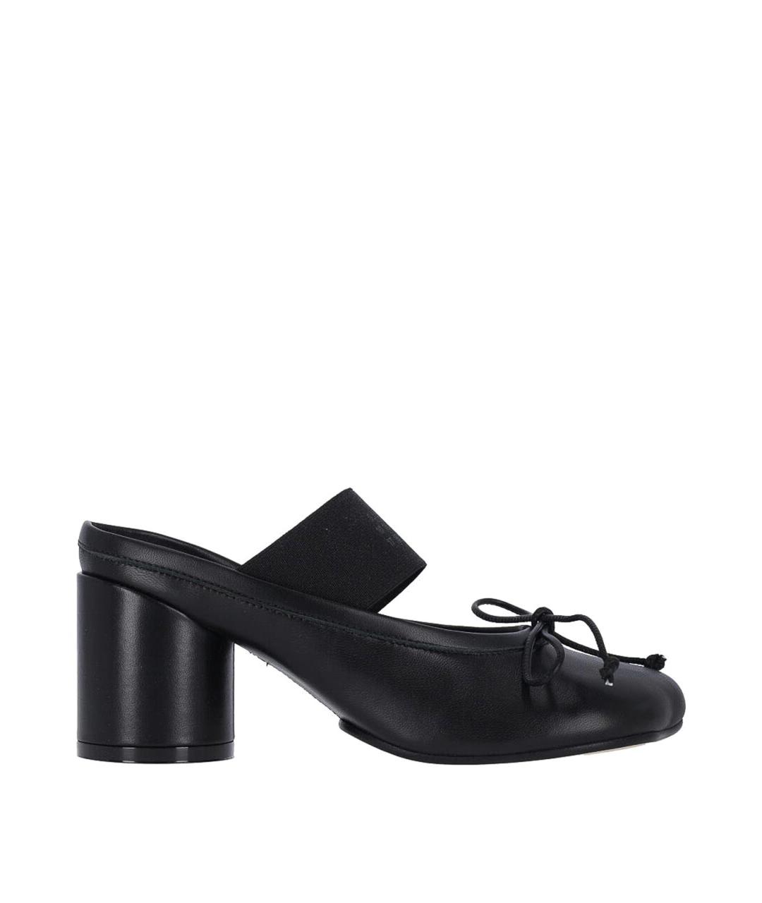 MM6 MAISON MARGIELA Черные кожаные мюли, фото 1