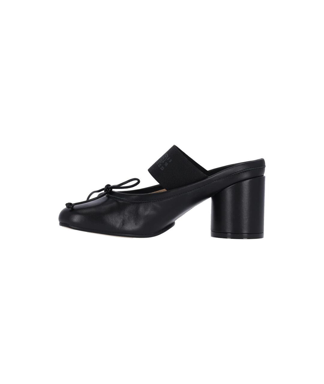 MM6 MAISON MARGIELA Черные кожаные мюли, фото 3