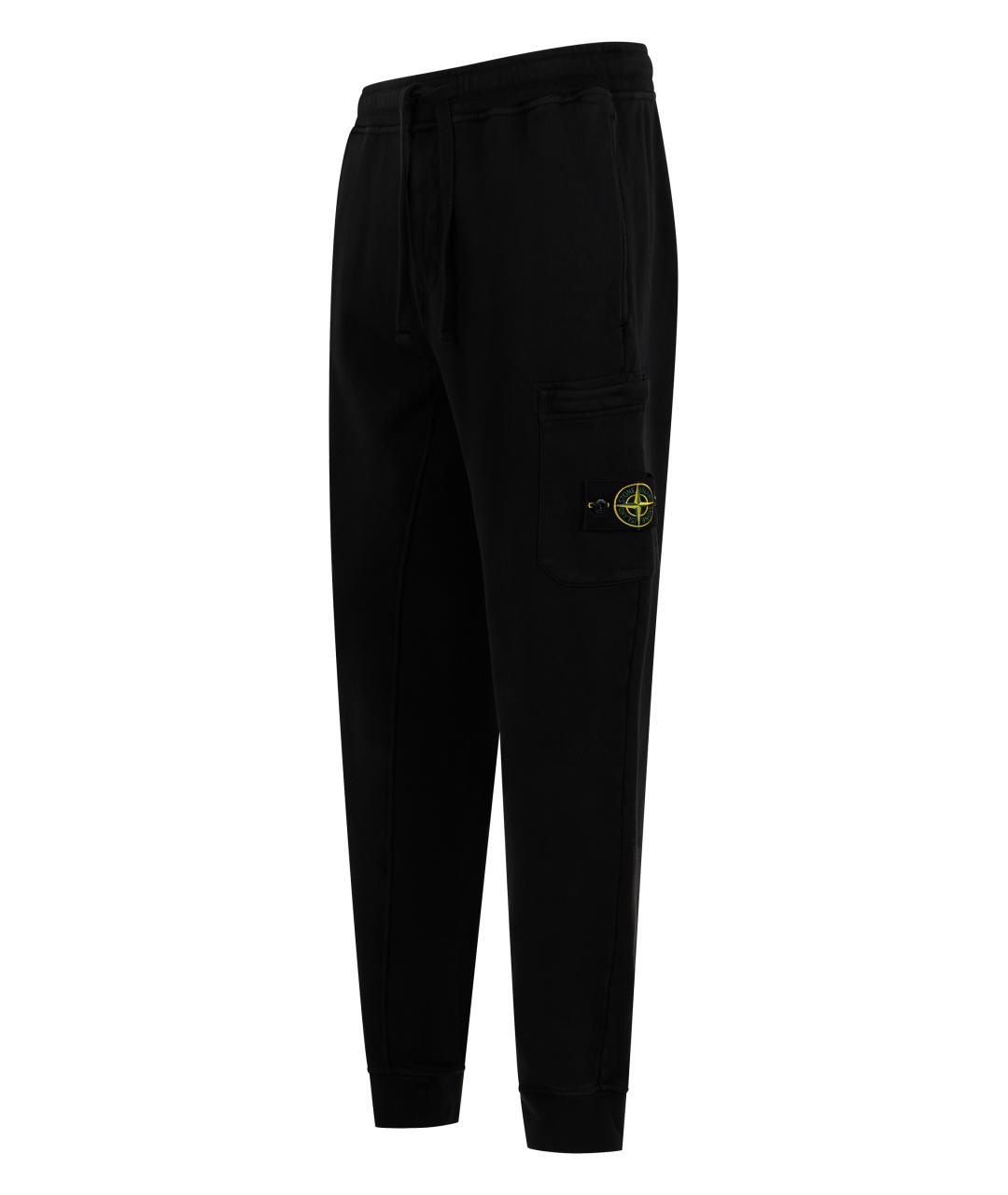 STONE ISLAND Черные хлопковые повседневные брюки, фото 3