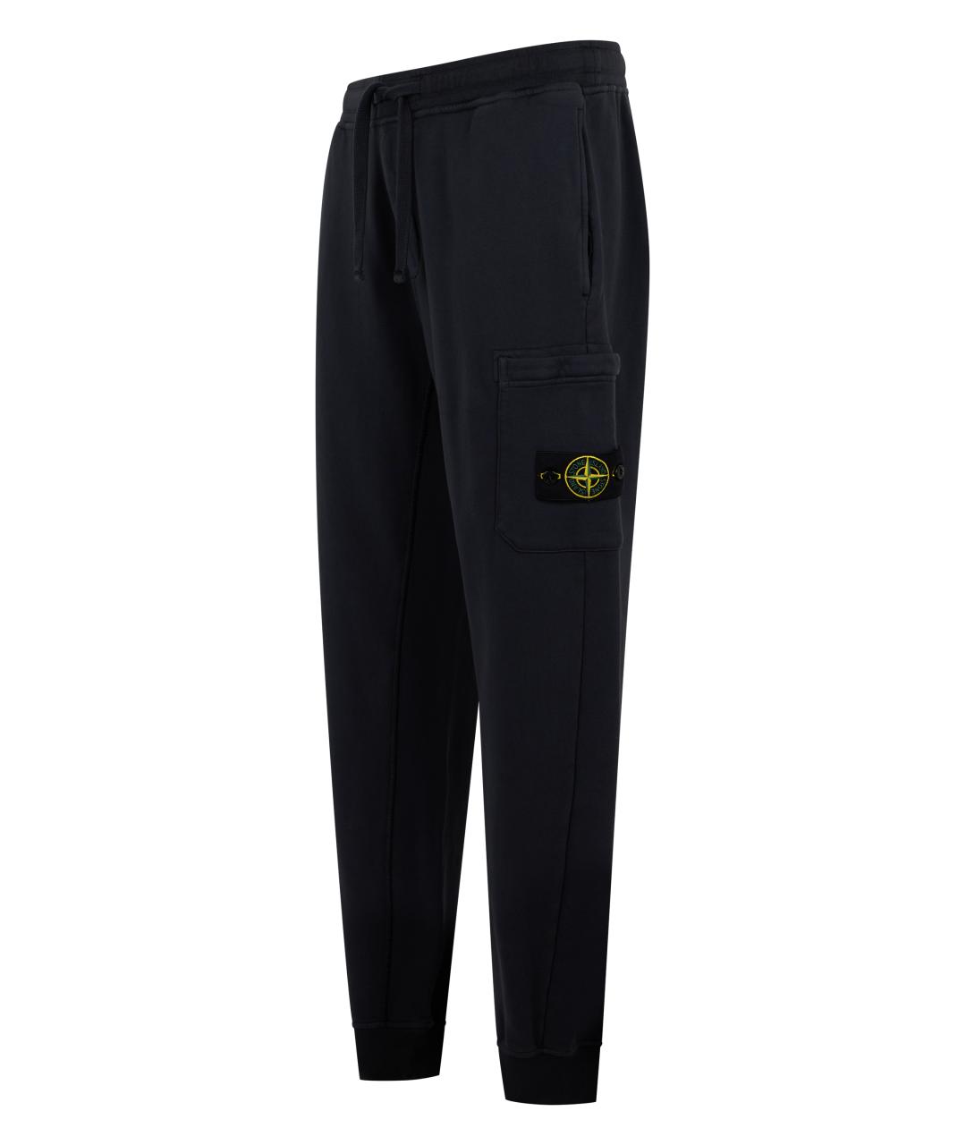 STONE ISLAND Черные хлопковые повседневные брюки, фото 3