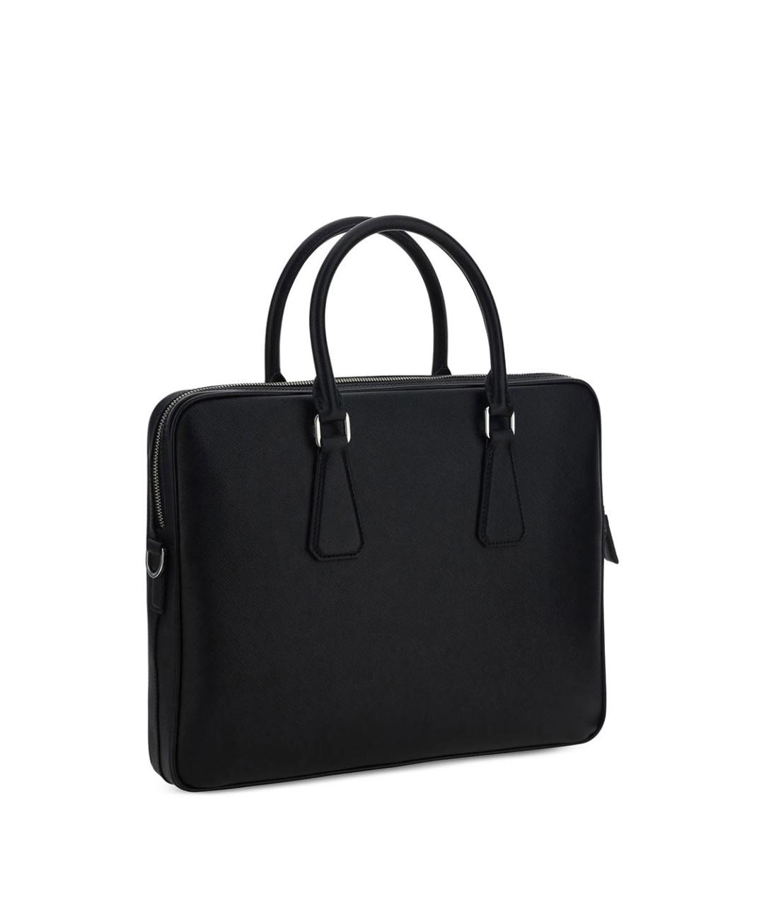 PRADA Черный кожаный портфель, фото 2