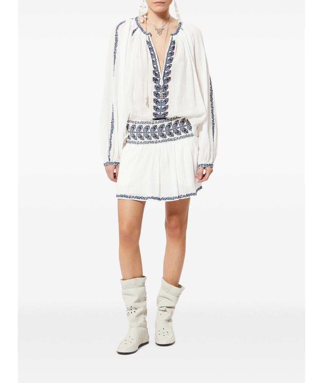 ISABEL MARANT Синяя хлопковая юбка мини, фото 2