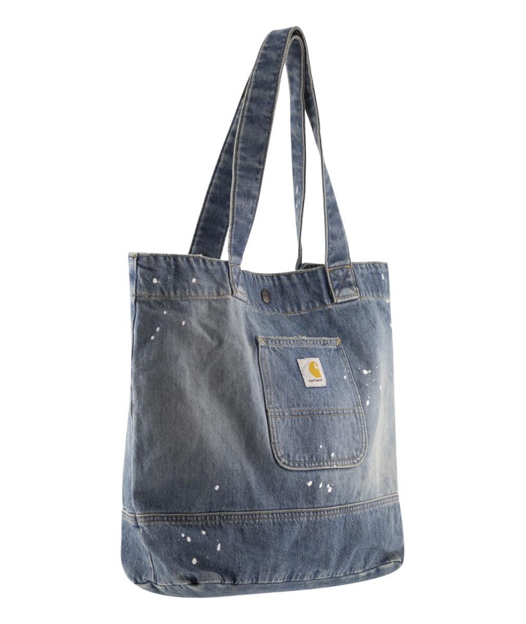 CARHARTT WIP Синяя хлопковая сумка через плечо, фото 4