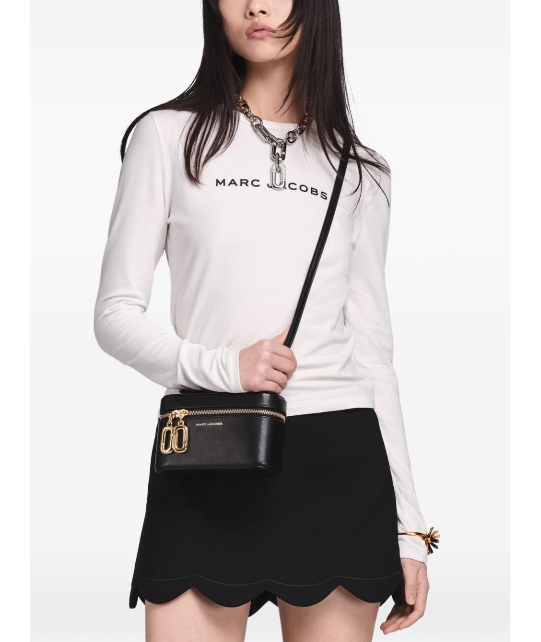 MARC JACOBS Черная кожаная сумка с короткими ручками, фото 4