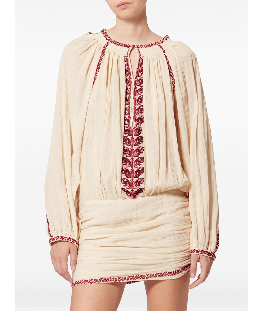 ISABEL MARANT Бежевое хлопковое повседневное платье, фото 3