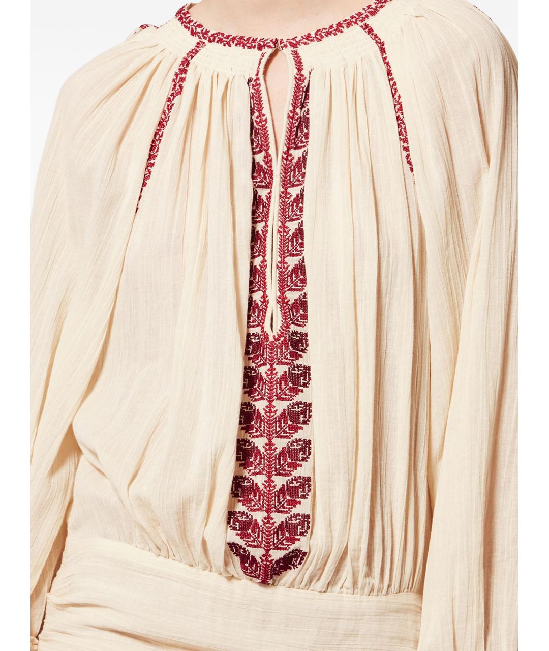 ISABEL MARANT Бежевое хлопковое повседневное платье, фото 5