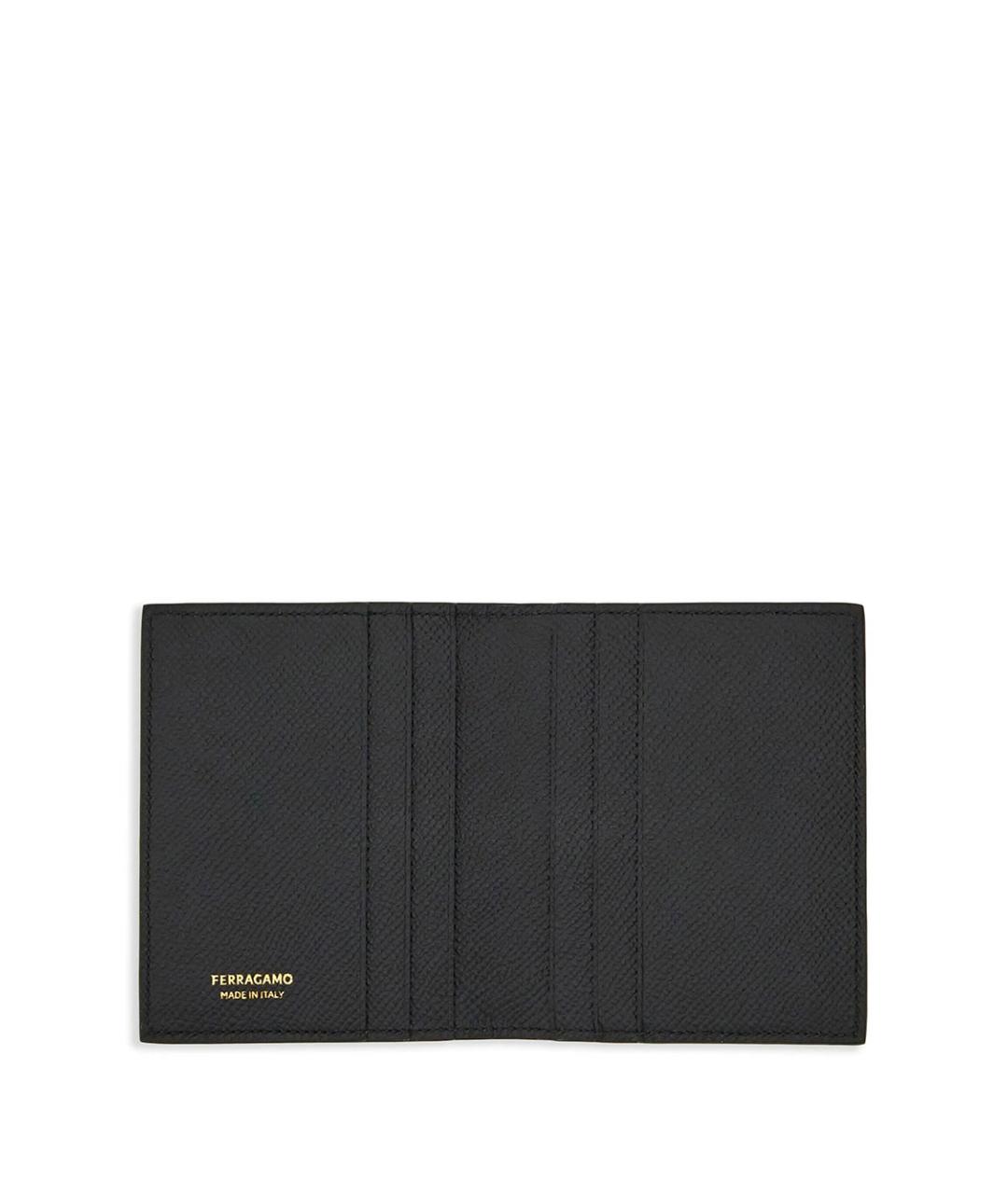 FERRAGAMO Черный кожаный кардхолдер, фото 3