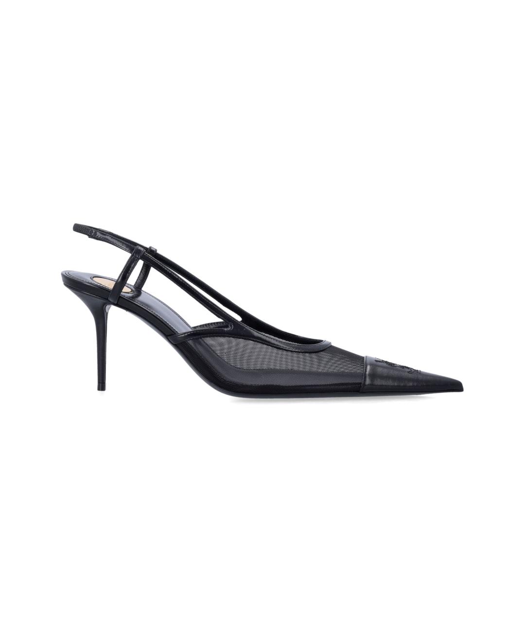 SAINT LAURENT Черные текстильные туфли, фото 1