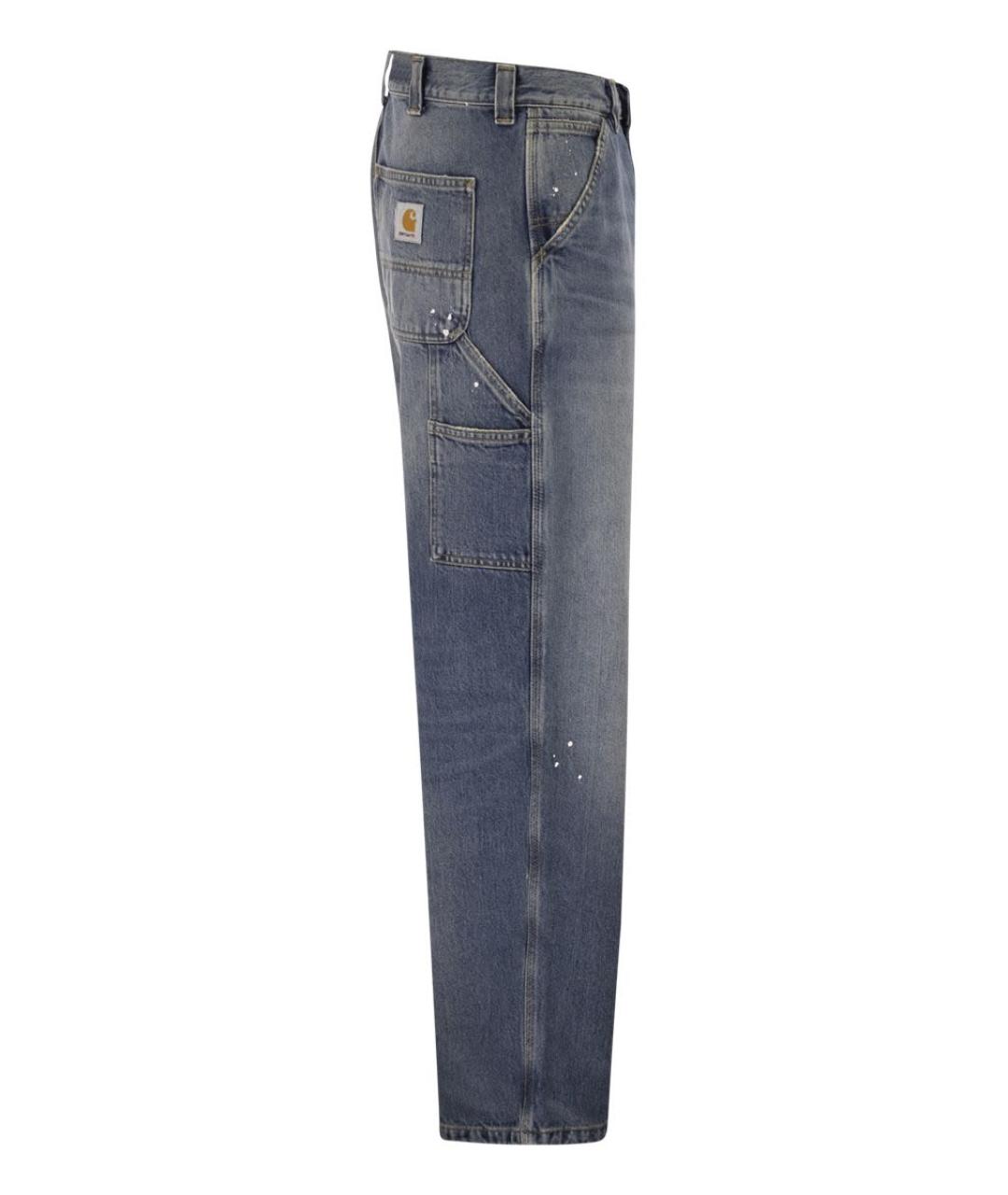 CARHARTT WIP Синие хлопковые прямые джинсы, фото 3