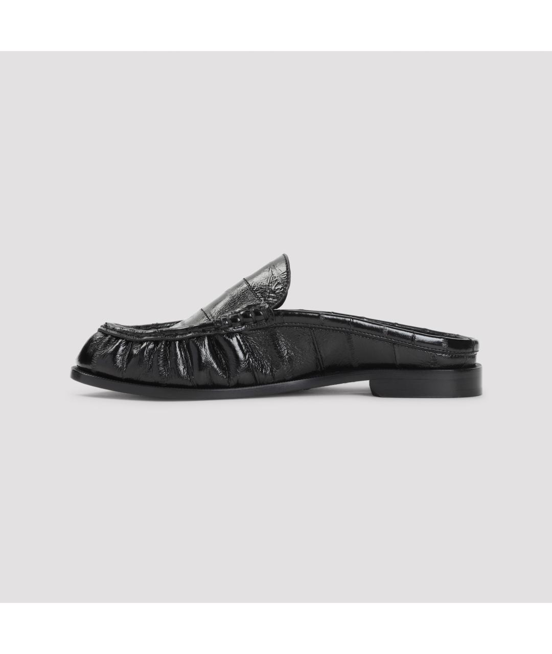 SAINT LAURENT Черные кожаные сабо, фото 3