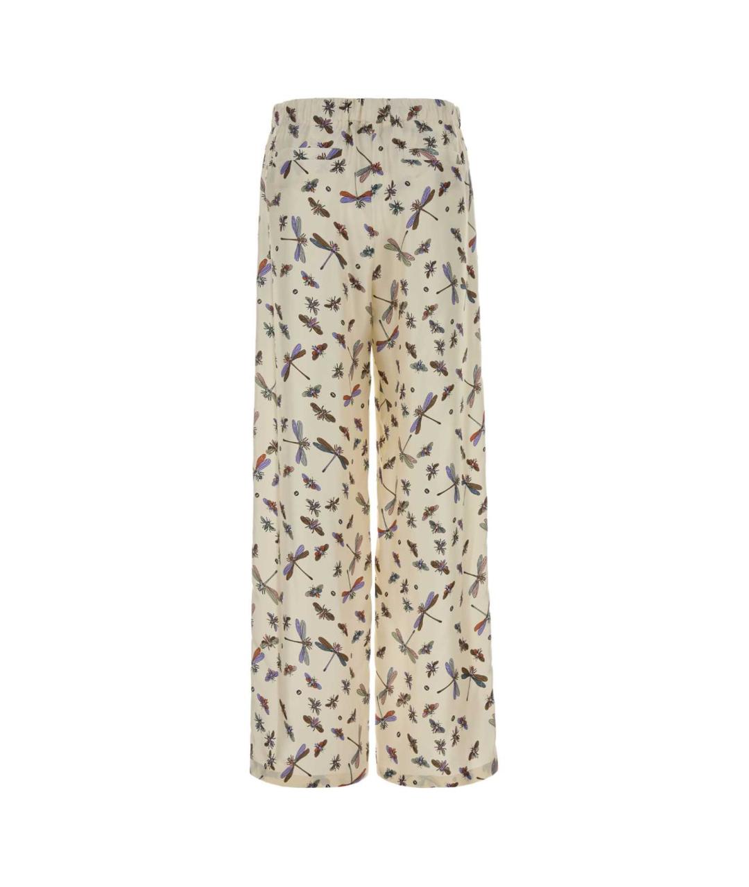 GUCCI Мульти шелковые прямые брюки, фото 2